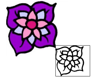 Flower Tattoo Specific Body Parts tattoo | VVF-01432