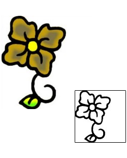 Flower Tattoo Specific Body Parts tattoo | VVF-01447