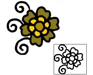 Flower Tattoo Specific Body Parts tattoo | VVF-01454