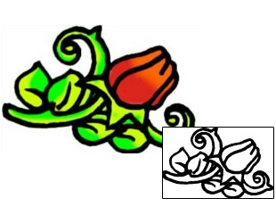 Flower Tattoo Specific Body Parts tattoo | VVF-01460