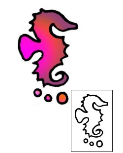 Seahorse Tattoo Specific Body Parts tattoo | VVF-01702