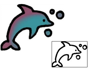 Dolphin Tattoo Marine Life tattoo | VVF-01716