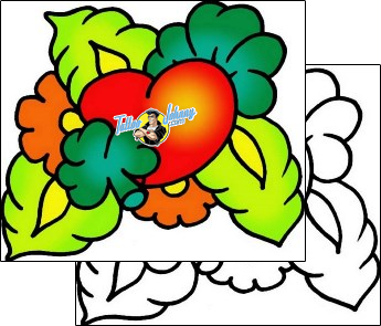 Heart Tattoo plant-life-flowers-tattoos-vivi-vvf-02751