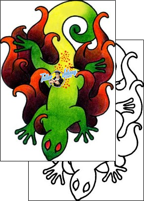Fire – Flames Tattoo reptiles-and-amphibians-gecko-tattoos-vivi-vvf-03049