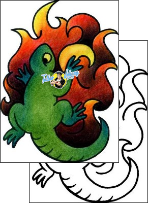 Fire – Flames Tattoo reptiles-and-amphibians-gecko-tattoos-vivi-vvf-03053