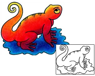 Lizard Tattoo Reptiles & Amphibians tattoo | VVF-03076