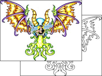 Wings Tattoo fantasy-dragon-tattoos-banner-wood-wbf-00005