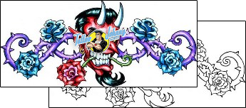 Devil - Demon Tattoo plant-life-rose-tattoos-banner-wood-wbf-00007