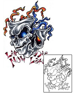 Skull Tattoo Live Now Die Later Tattoo