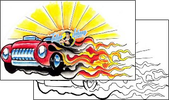 Car Tattoo miscellaneous-fire-tattoos-will-harper-whf-00104