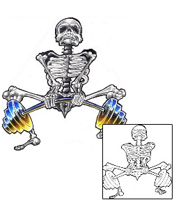 Skeleton Tattoo Weightlifting Skeleton