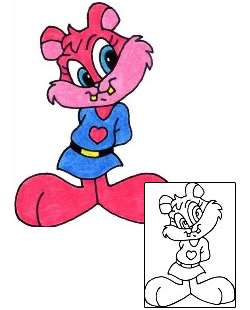 Cartoon Tattoo Pink Patty Squirrel Tattoo