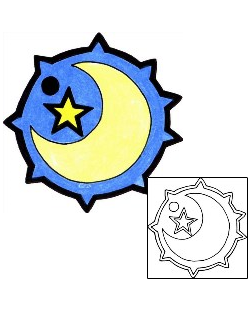 Moon Tattoo Astronomy tattoo | WIF-00154