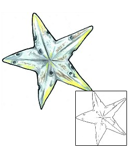 Starfish Tattoo Marine Life tattoo | WYF-00028