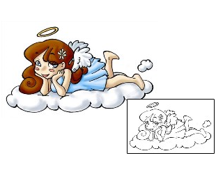 Cartoon Tattoo Dreaming Angel Tattoo