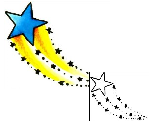 Shooting Star Tattoo Astronomy tattoo | x1F-00086