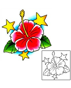 Hibiscus Tattoo Astronomy tattoo | x1F-00097